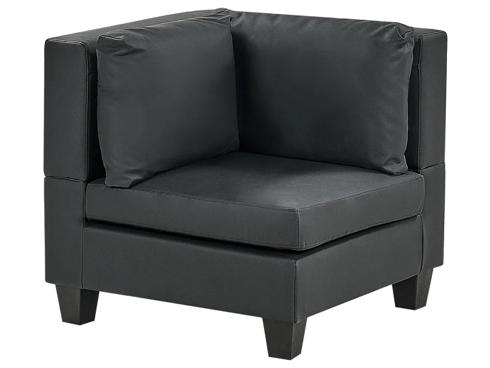 Modular Sofa 3 Seater UNSTAD Faux Leather Black_936289