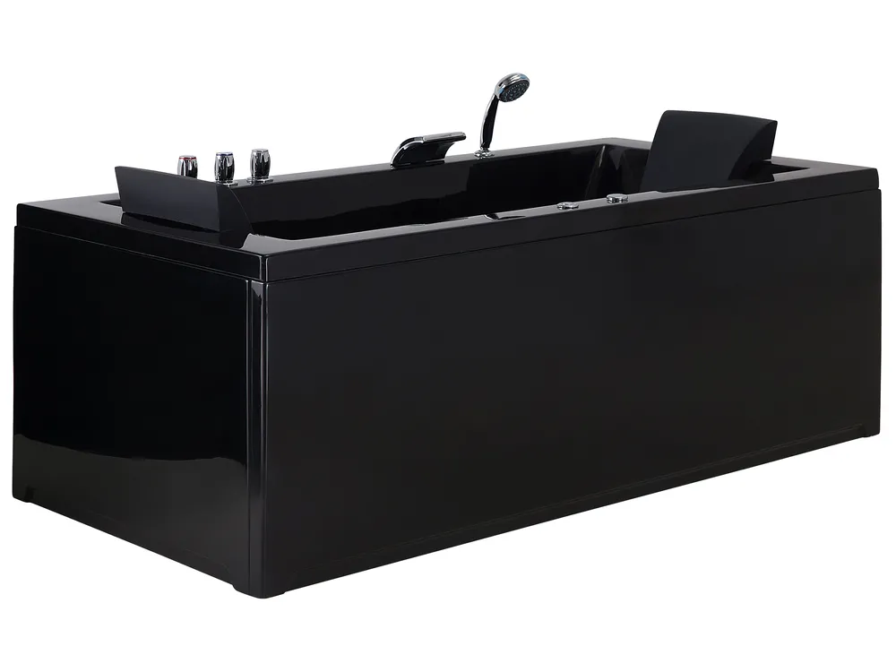 Kulmaporeamme LED-valolla VARADERO 183 x 90 cm Musta Vasen_747752