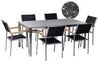 Garden Dining Set 6 Seater COSOLETO/GROSSETO Tempered Glass Granite Effect Black