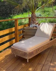Solseng med pute OSINI PE-rotting Beige_990455