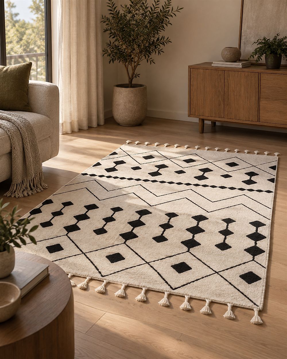 Matta KHEMISSET Off-White 160 x 230 cm Bomull