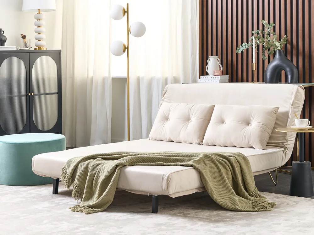 Living Room Set 3 Seater VESTFOLD Velvet Beige_851610