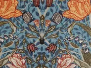 Throw Cushion MITELLA 45 x 45 cm Velvet Blue Floral Pattern_838738