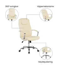 Arbeidsstol WINNER Kunstskinn Lys beige_1074410