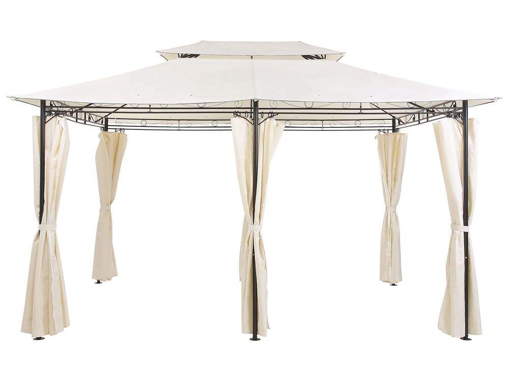 Gazebo COLOS 400 cm x 300 cm Metal Beige