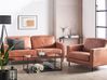 Living Room Set 4 Seater SAVALEN Faux Leather Golden Brown