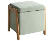 Storage Pouffe EDLAND Fabric 45 cm Light Green_1038239
