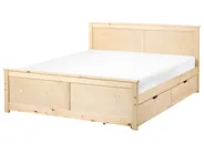 Bed with 2 Drawers DAUPHIN Pine Wood Light Brown 140 x 200 cm (EU Double)_1059840