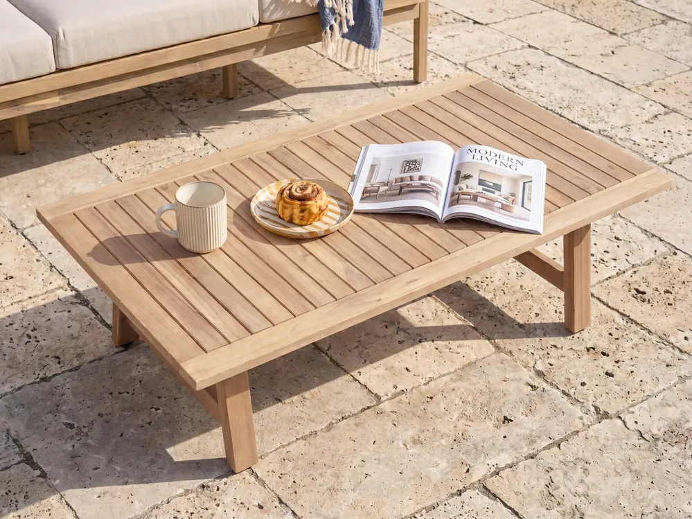 Garden Coffee Table SUMBA 128 cm 69 cm Acacia Wood Light Brown_1086699