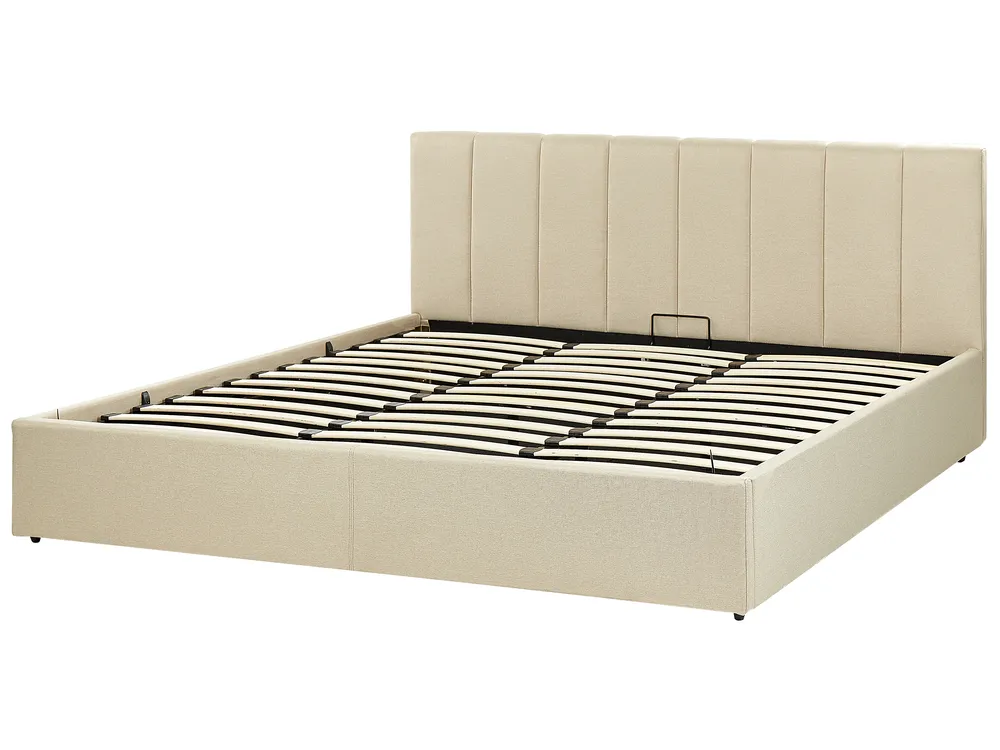 Sänky säilytystilalla DREUX Kangas Beige 180 x 200 cm_861188