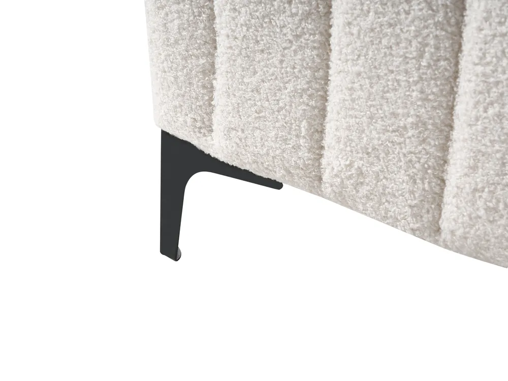 Säng med lamellram Bouclé LUNAN 120 x 200 cm Off-White_1025661