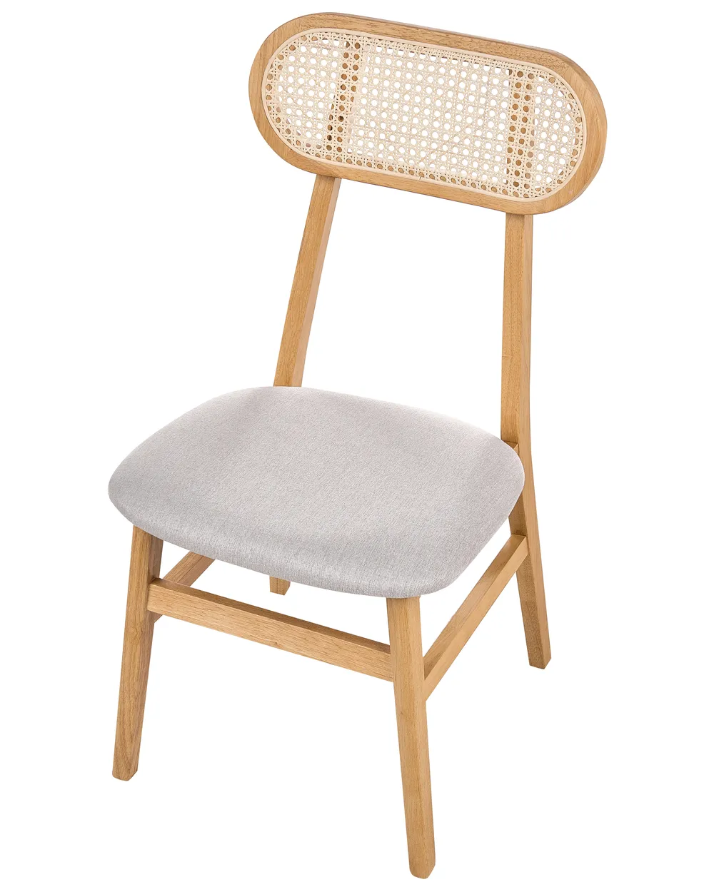 Set med 2 matstolar FALLON Trä Ljusbrun/ Ljusgrå_985707