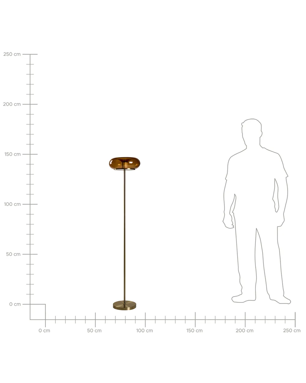 LED Floor Lamp NITH with Dimmer Glass Brown_1102753