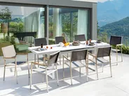 Garden Dining Set 8 Seater VALCANETTO/GROSSETO Metal Grey/ White_938346