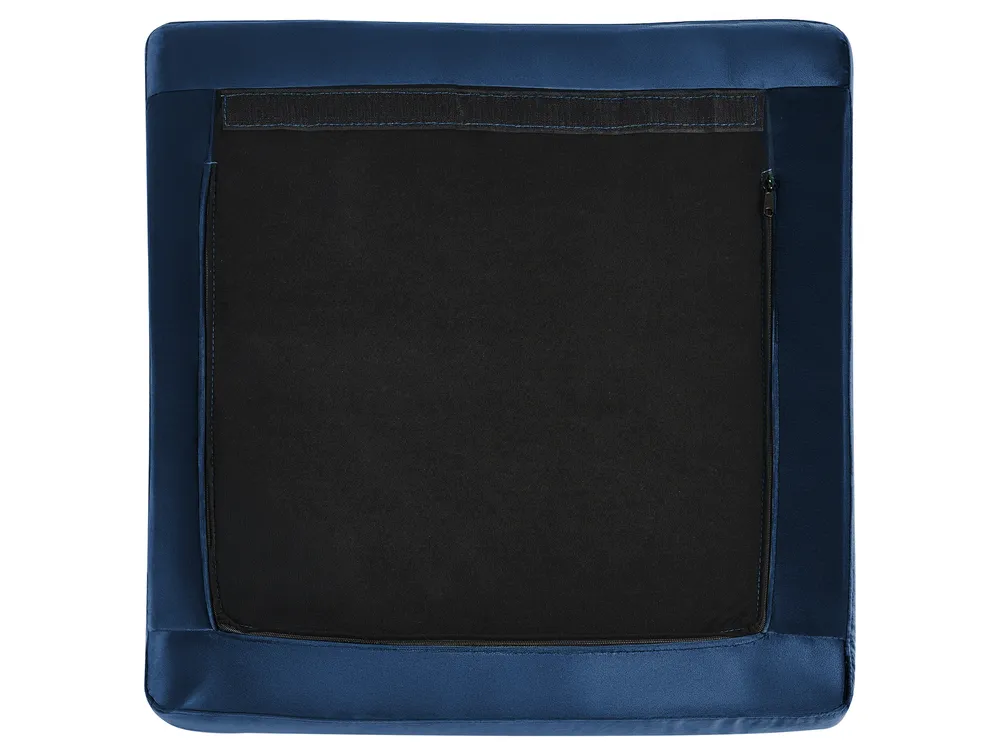 Modular Corner Sofa 4 Seater EVJA with Ottoman Velvet Navy Blue Left Hand_859948