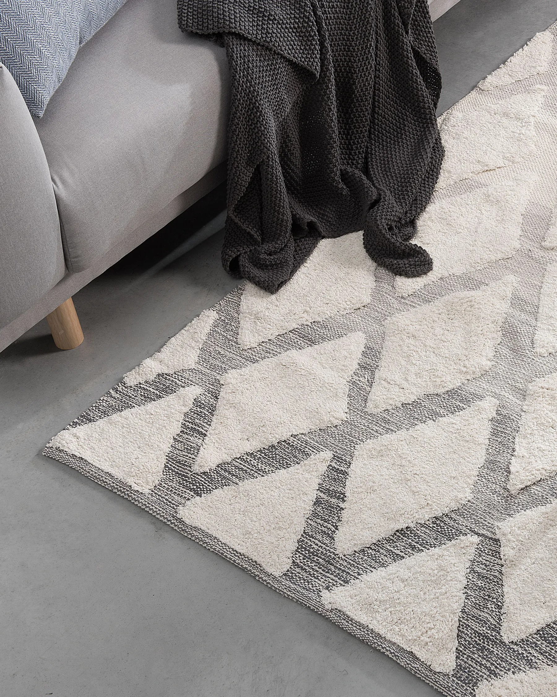 Matta PENDIK Ljusbeige 140 x 200 cm Bomull_857613