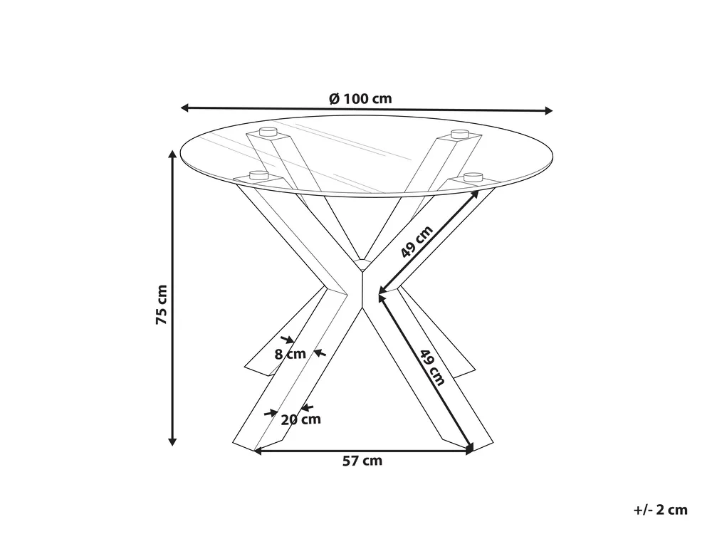 Dining Table OTIUM Black 100 cm 100 cm_820911