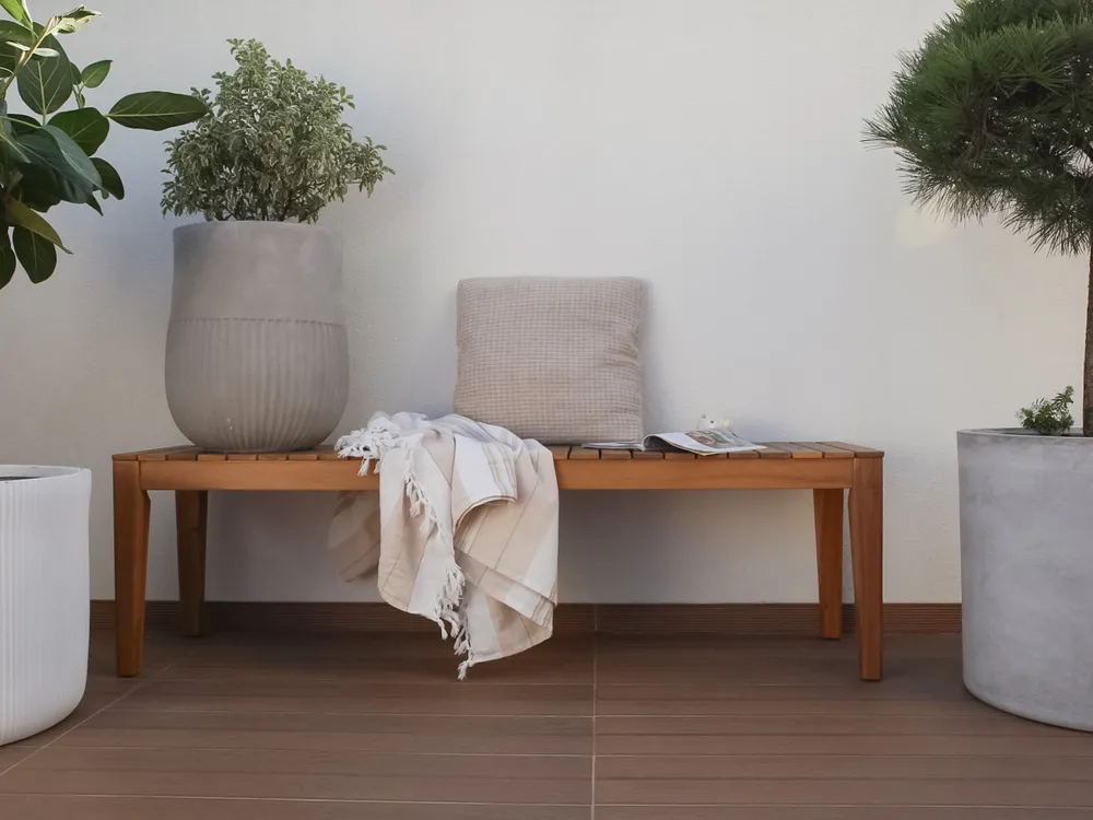 Garden Bench CHIOGGIA 155 cm Certified Acacia Wood Light Brown_1057001