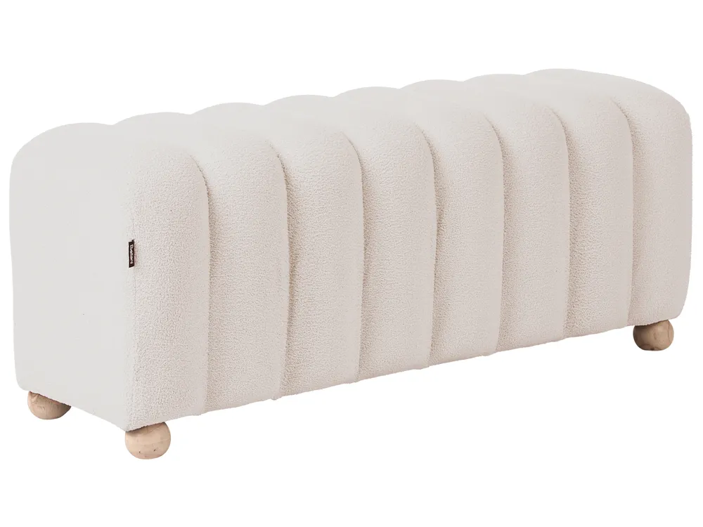 Klädd bänk IDYLLWILD Bouclé Off-White_1066961