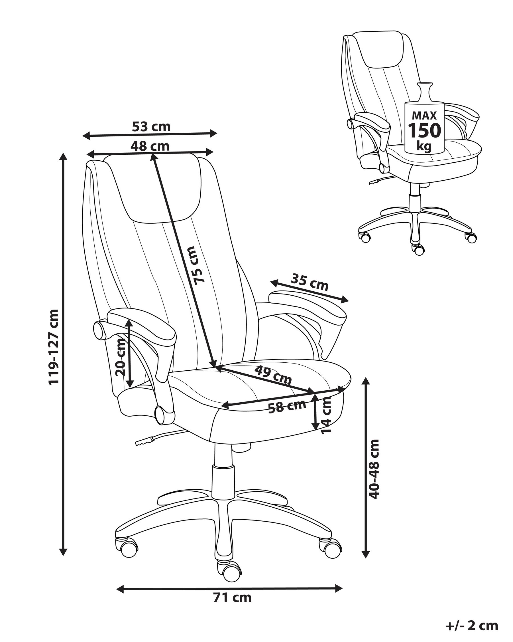 Executive Chair CHIEF Faux Leather Off-White_990053
