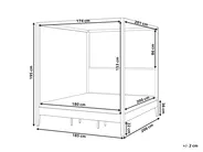 Four Poster Bed Wood HAILLICOURT 180 x 200 cm (EU Super King) Light Brown_1037211