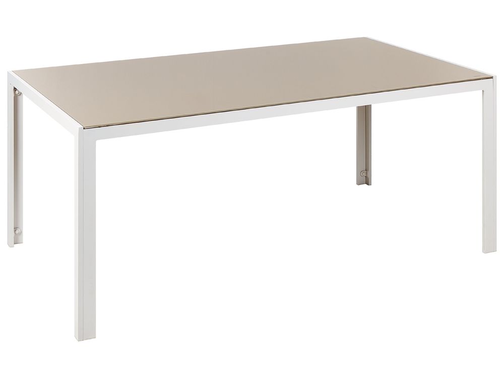 Trädgårdsmatbord CATANIA 160 cm 91 cm Glas Beige