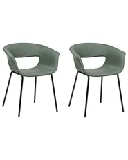 Set of 2 Dining Chairs ELMA Dark Green_884597