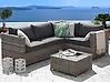 Garden Corner Sofa with Table 4 Seater AVOLA PE Rattan Grey Left Hand