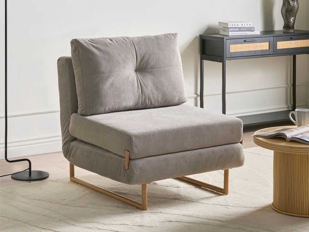 Single Sofa Bed JERSLEV Fabric Grey