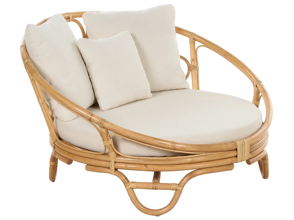 Set of 2 Garden Daybeds ROSSANO Rattan Natural_873179
