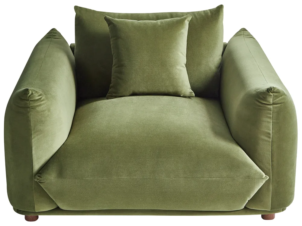 Living Room Set 5 Seater LUVOS Velvet Green_972058