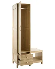 Hallway Wardrobe with Bench GRAFTON Light Brown_1080325