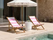 Set of 2 Sun Lounger Replacement Fabrics ANZIO/AVELLINO 113 x 44 cm Pink_1073755