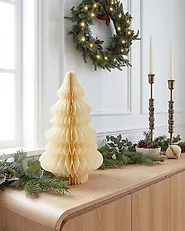Joulukoriste Pöytävalaisin DREVJA 51 cm Joulukuusi Beige_1186097