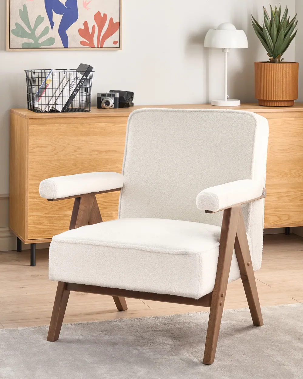 Armchair EVJE Boucle Off-White