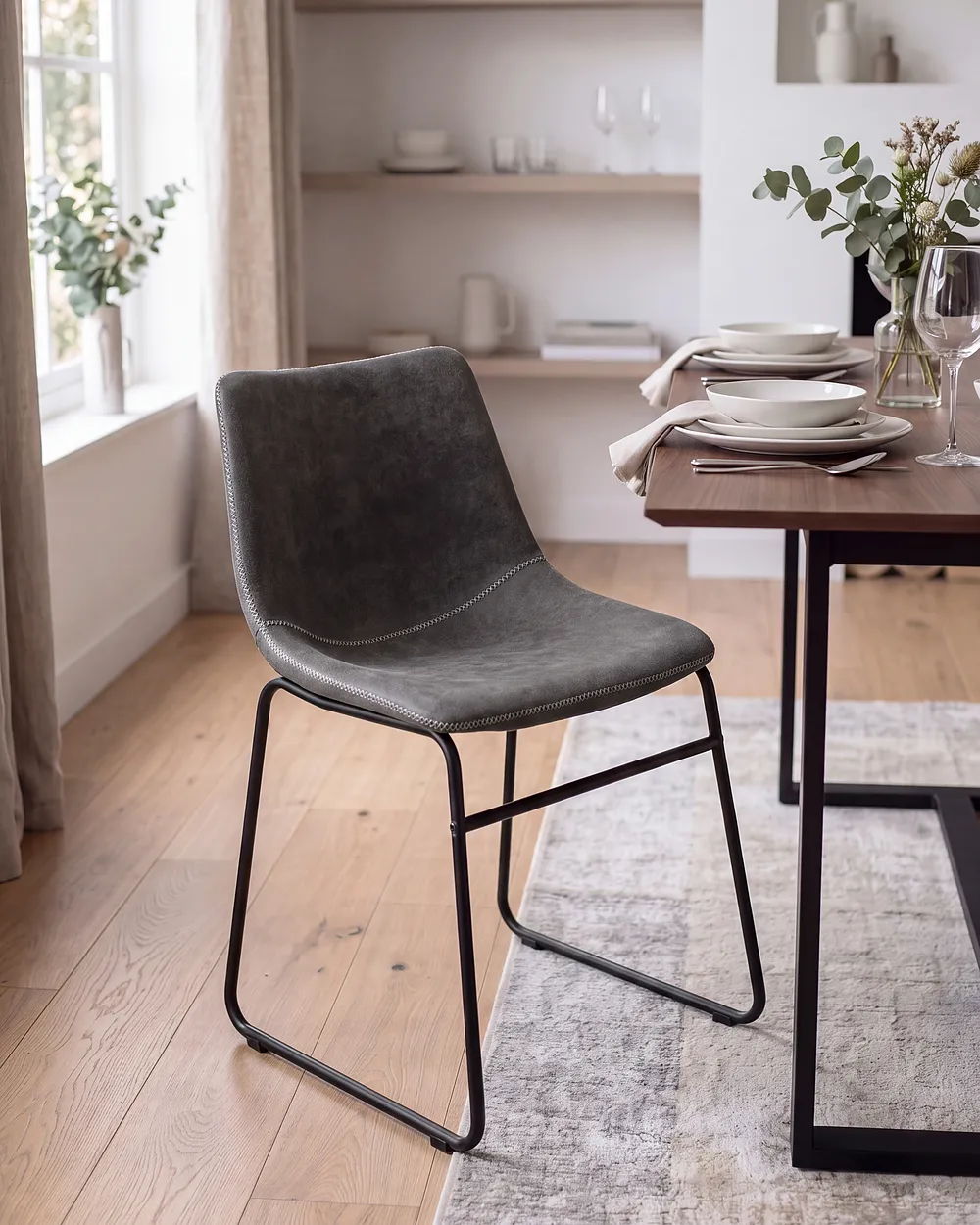 Set med 2 matstolar BATAVIA Mörkgrå_1150867
