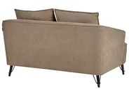 Living Room Set 5 Seater HOBRO Fabric Brown_949735