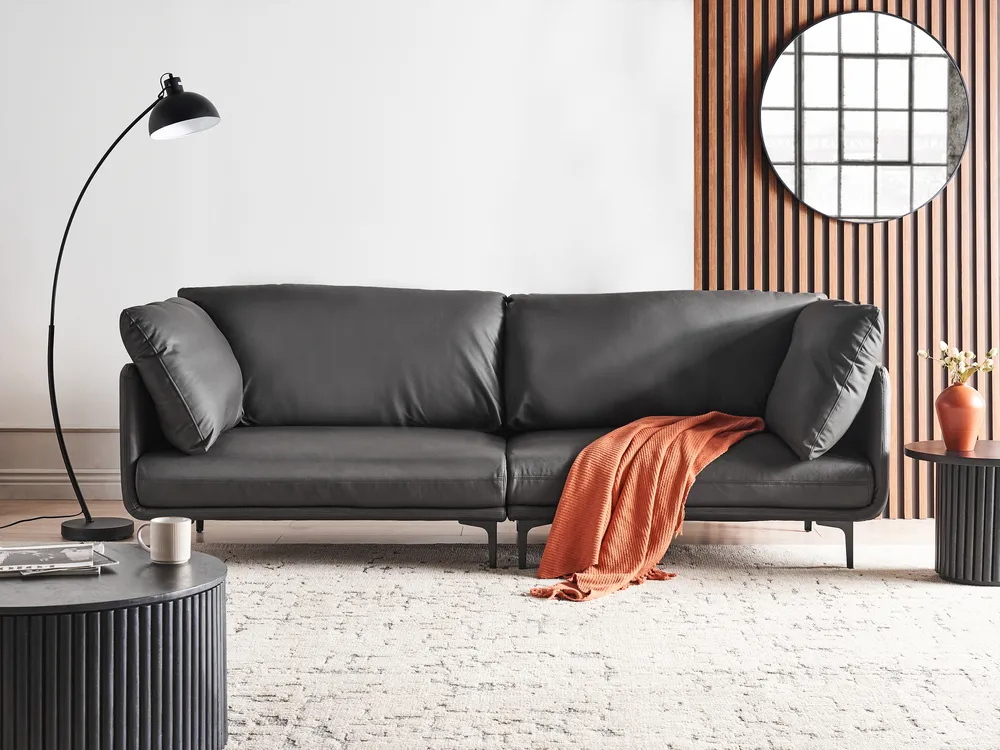 Sofa 3 Seater REVSNES Fabric Black