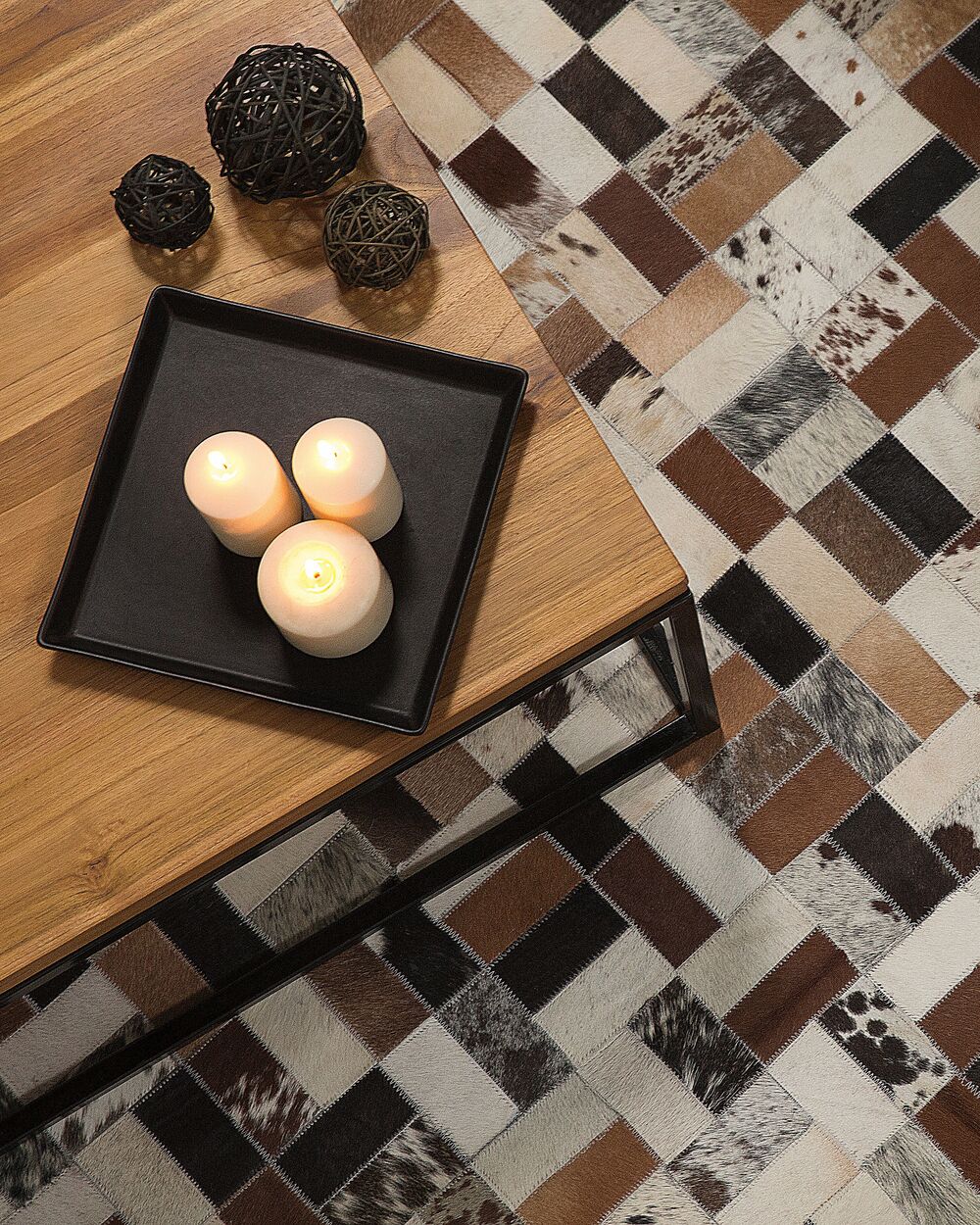 Rug CESME Multicolour 80 x 150 cm Leather