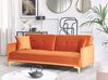Sofa Bed 3 Seater LUCAN Velvet Orange