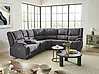 Electric Recliner Corner Sofa ROKKE with USB Port Fabric Dark Grey Left Hand