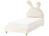 Kids Bed Rabbit Velvet LALLIAS 90 x 200 cm (EU Single) Beige