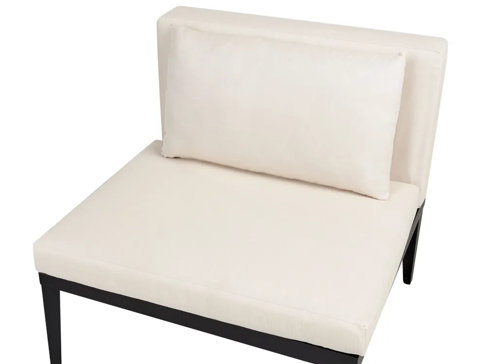 Garden Lounge Set with Table and Ottoman 4 Seater BRACCIANO Certified Acacia Wood Light Beige Left Hand_956414