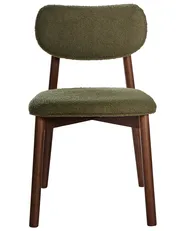 Set of 2 Dining Chairs MILLS Boucle Brown/ Green_975906