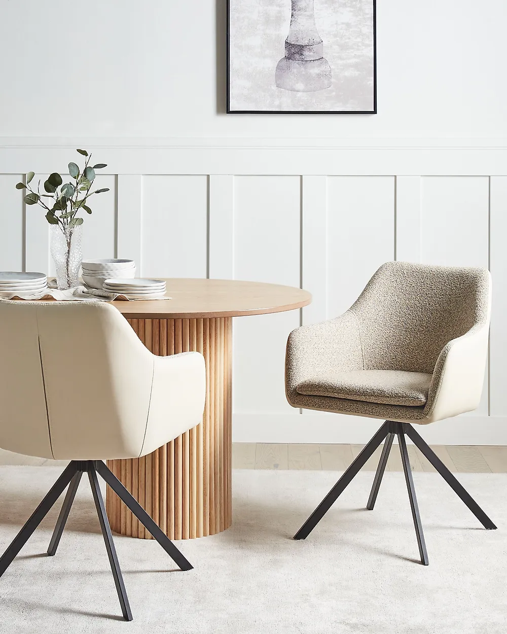 Set of 2 Dining Chairs LITHIA Fabric Taupe_1176450