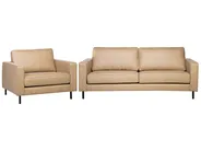 Living Room Set 4 Seater SAVALEN Faux Leather Beige_725516
