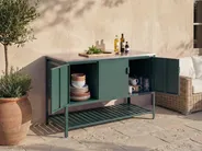 2 Piece Outdoor Kitchen Set with Bar Table MAENZA Green Metal_1045187