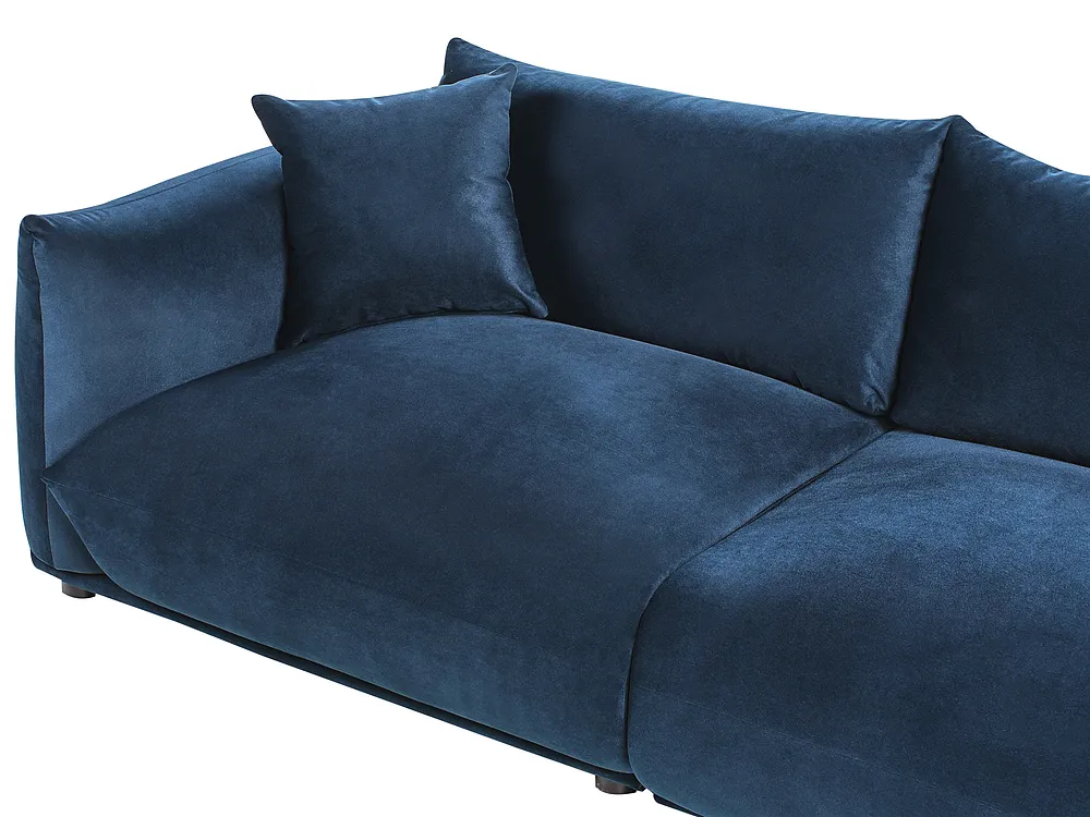 Soffa 3-sits LUVOS Sammet Mörkblå_970587