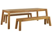 Garden Dining Set with Benches 6 Seater LIVORNO Acacia Wood Brown_796728