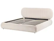 Ottoman Bed CAMPAN Fabric Light Beige 180 x 200 cm (EU Super King)_1056315